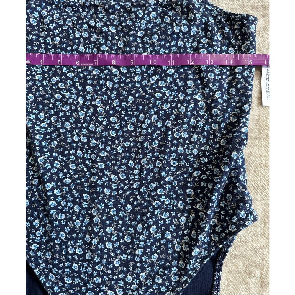 NWT Old Navy Floral Bodysuit Navy Blue Adjustable Strap Tank Size L - Picture 8 of 8